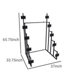 Benzara Convertible Design Metal Display Headboard Rack, Black BM230448 Black Metal BM230448