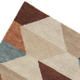 Benzara 84 x 60 Hand Tufted Woolen Rug with Hexagon Print, Multicolor BM230918 Multicolor Fabric BM230918