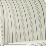 Benzara Stripe Print Fabric Padded Accent Chair, Cream and Blue BM230923 Cream and Blue Solid Wood and Fabric BM230923