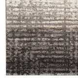 Benzara 84 x 60 Inches Abstract Grid Design Polypropylene Rug, Gray and Black BM230927 Gray and Black Fabric BM230927