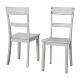 Benzara Nailhead Accent Side Chair with Cut Out Back, Set of 2, Gray BM230933 Gray Solid Wood BM230933