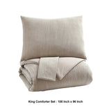 Benzara 3 Piece Diamond Quilted Cotton King Coverlet Set, Beige BM230938 Beige Fabric BM230938