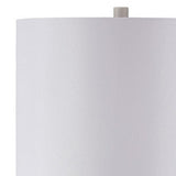 Benzara Carved Ceramic Base Table Lamp with Drum Shade, Set of 2, White BM230953 White Ceramic BM230953