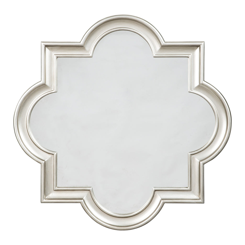 Quatrefoil Plastic Frame Accent Mirror, Champagne and Silver – English Elm