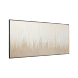 Benzara Rectangular Canvas Wall Art with Abstract Design, Beige and Off White BM231394 Beige and White Fabric BM231394