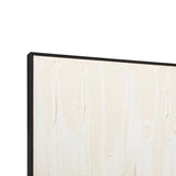 Benzara Rectangular Canvas Wall Art with Abstract Design, Beige and Off White BM231394 Beige and White Fabric BM231394