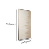 Benzara Rectangular Canvas Wall Art with Abstract Design, Beige and Off White BM231394 Beige and White Fabric BM231394