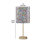 Benzara Metal Table Lamp with Sequined Shade, Multicolor BM231431 Multicolor Metal BM231431