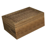 Benzara Wooden Storage Box with Intricately Carved Lidded Top, Set of 2, Brown BM231487 Brown Wood BM231487