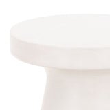 Benzara Round Top Concrete Accent Table with Flared Pedestal Base, Off White BM231493 White Concrete BM231493