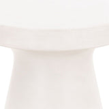 Benzara Round Top Concrete Accent Table with Flared Pedestal Base, Off White BM231493 White Concrete BM231493