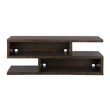 Benzara 70 Inch Contemporary Wooden TV Stand with Flat Base, Brown BM231519 Brown Wood BM231519