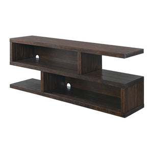 Benzara 70 Inch Contemporary Wooden TV Stand with Flat Base, Brown BM231519 Brown Wood BM231519