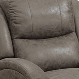 Benzara 40 Inch Leatherette Power Recliner with USB Port, Brown BM232055 Brown Solid Wood, Metal and Leatherette BM232055