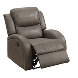 40 Inch Leatherette Power Recliner with USB Port, Brown