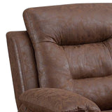 Benzara 41 Inch Leatherette Power Recliner with USB Port, Brown BM232057 Brown Solid Wood, Metal and Leatherette BM232057