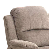 Benzara 39 Inch Fabric Power Recliner with USB Port, Brown BM232059 Brown Solid Wood, Metal and Fabric BM232059