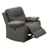 41 Inch leatherette Reclining Chair with USB Port, Gray