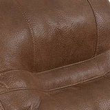 Benzara 41 Inch leatherette Reclining Chair with USB Port, Brown BM232082 Brown Solid Wood, Metal and Leatherette BM232082