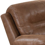 Benzara 41 Inch leatherette Reclining Chair with USB Port, Brown BM232082 Brown Solid Wood, Metal and Leatherette BM232082