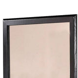 Benzara 36 Inches Rectangular Wood Encased Mirror, Black BM232102 Black Solid Wood, Mirror and MDF BM232102