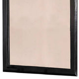 Benzara 36 Inches Rectangular Wood Encased Mirror, Black BM232102 Black Solid Wood, Mirror and MDF BM232102