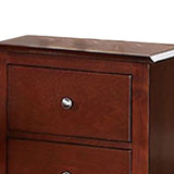 Benzara 25 Inches 2 Drawer Wooden Nightstand with Metal Pulls, Brown BM232104 Brown Solid Wood and MDF BM232104