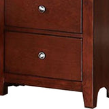 Benzara 25 Inches 2 Drawer Wooden Nightstand with Metal Pulls, Brown BM232104 Brown Solid Wood and MDF BM232104