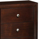 Benzara 24 Inches 2 Drawer Wooden Nightstand with Metal Pulls, Brown BM232119 Brown Solid Wood and Veneer BM232119