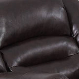 Benzara Nailhead Trim Leatherette Power Recliner, Brown BM232138 Brown Solid Wood, Metal and Bonded Leather BM232138