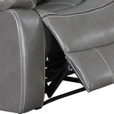 Benzara Leatherette Power Glider Recliner with USB Dock, Gray BM232149 Gray Solid Wood, Metal and Gel Leather BM232149