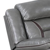 Benzara Leatherette Power Glider Recliner with USB Dock, Gray BM232149 Gray Solid Wood, Metal and Gel Leather BM232149