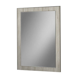 Benzara Dual Tone Wall Mirror with Wooden Frame, Black and Gray BM232184 Black and Gray Solid Wood and Mirror BM232184