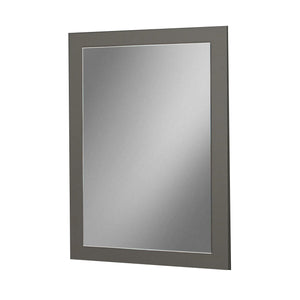 Benzara Rectangular Wall Mirror with Wooden Frame, Gray and Silver BM232185 Gray and Silver Solid Wood, Veneer and Mirror BM232185