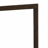 Benzara Rectangular Shape Wall Mirror with Wooden Frame, Walnut Brown BM232186 Brown Solid Wood and Mirror BM232186