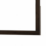 Benzara Rectangular Shape Wall Mirror with Wooden Frame, Walnut Brown BM232186 Brown Solid Wood and Mirror BM232186