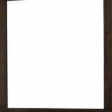 Benzara Rectangular Shape Wall Mirror with Wooden Frame, Walnut Brown BM232186 Brown Solid Wood and Mirror BM232186