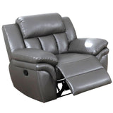 Leatherette Manual Recliner with Pillow Top Arms, Gray