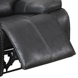 Benzara Leatherette Manual Recliner with Stitched Details, Black BM232359 Black Solid Wood, Leatherette BM232359