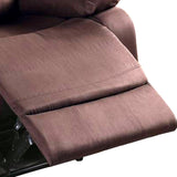 Benzara Fabric Upholstered Recliner with Tufted Back, Brown BM232413 Brown Fabric, Solid Wood and Metal BM232413