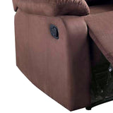 Benzara Fabric Upholstered Recliner with Tufted Back, Brown BM232413 Brown Fabric, Solid Wood and Metal BM232413