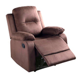 Fabric Upholstered Recliner with Tufted Back, Brown