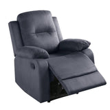 Fabric Upholstered Recliner with Tufted Back, Gray