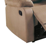 Benzara Fabric Upholstered Recliner with Tufted Back, Beige BM232415 Beige Fabric, Solid Wood and Metal BM232415