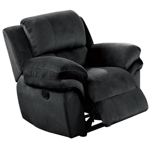 Benzara Fabric Upholstered Power Recliner with Pillow Arms, Gray BM232422 Gray Fabric, Solid Wood and Metal BM232422