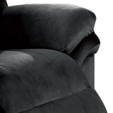 Benzara Fabric Upholstered Power Recliner with Pillow Arms, Gray BM232422 Gray Fabric, Solid Wood and Metal BM232422