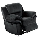 Fabric Upholstered Power Recliner with Pillow Arms, Gray