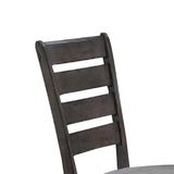 Benzara Ladder Back Fabric padded Side Chair, Set of 2, Gray BM232569 Gray Solid Wood, Fabric BM232569