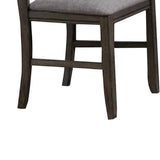 Benzara Ladder Back Fabric padded Side Chair, Set of 2, Gray BM232569 Gray Solid Wood, Fabric BM232569