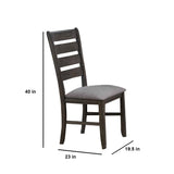 Benzara Ladder Back Fabric padded Side Chair, Set of 2, Gray BM232569 Gray Solid Wood, Fabric BM232569